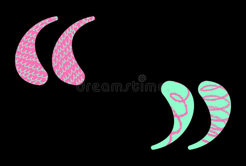 Playful Pink and Mint Quote Marks stock illustration