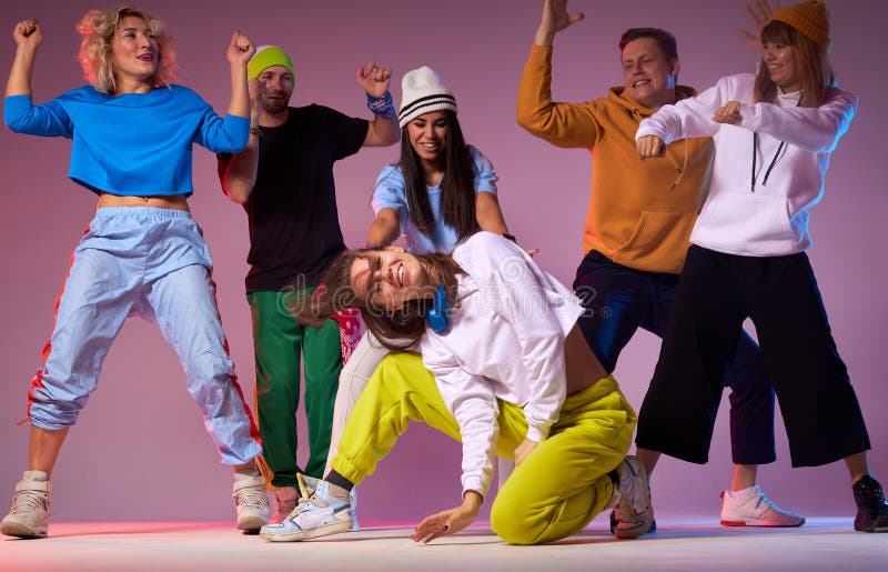 Playful Street Dancers in Dance Studio Stock Image - Image of male ...