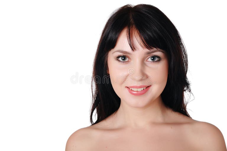 Portrait Attractive Playful Nude Girl Posing Modern Bedroom Stock