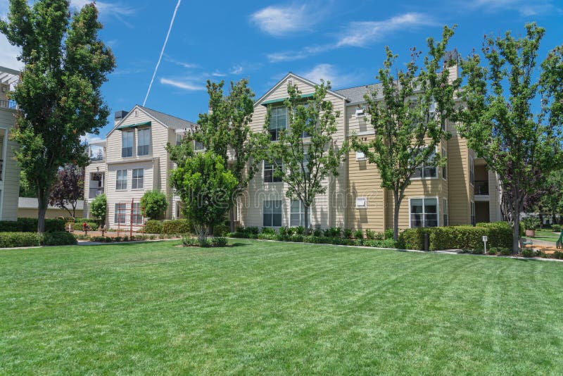 Typical Apartment Building Complex in Palo Alto, California, USA Stock