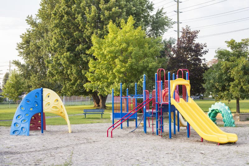 Empty Playground in the Park Near School Stock Photo - Image of
