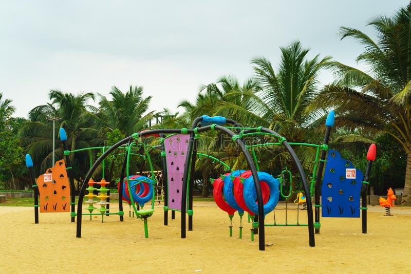 Playground on the Sand among Palm Trees Stock Photo Image of leisure, garden 273252868
