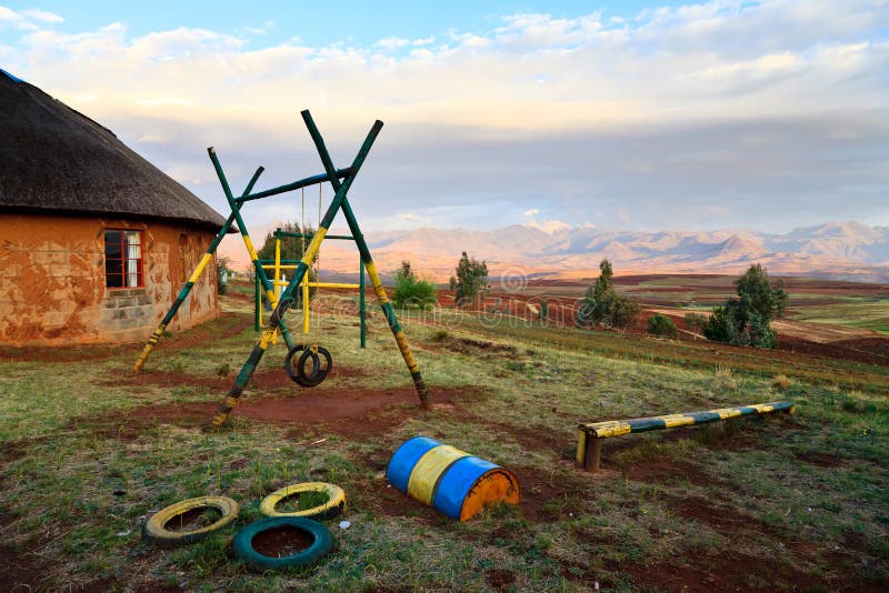 Playground at a School in Africa Stock Photo Image of countryside