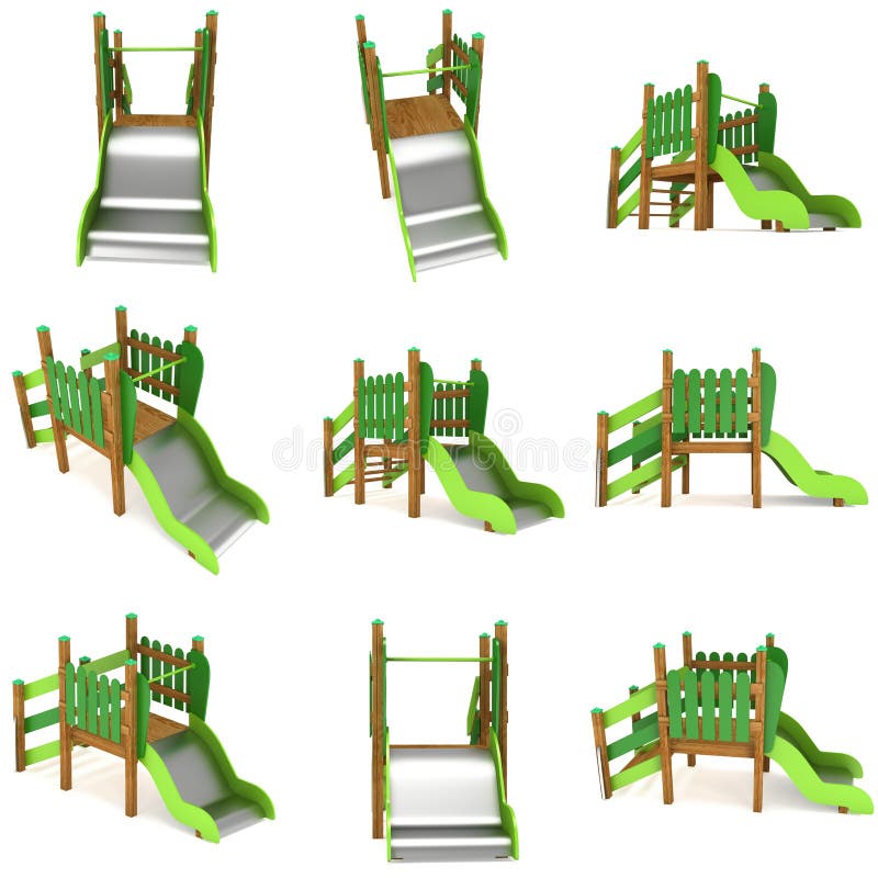 Playground slide 3d stock illustration. Illustration of mesh 123523579