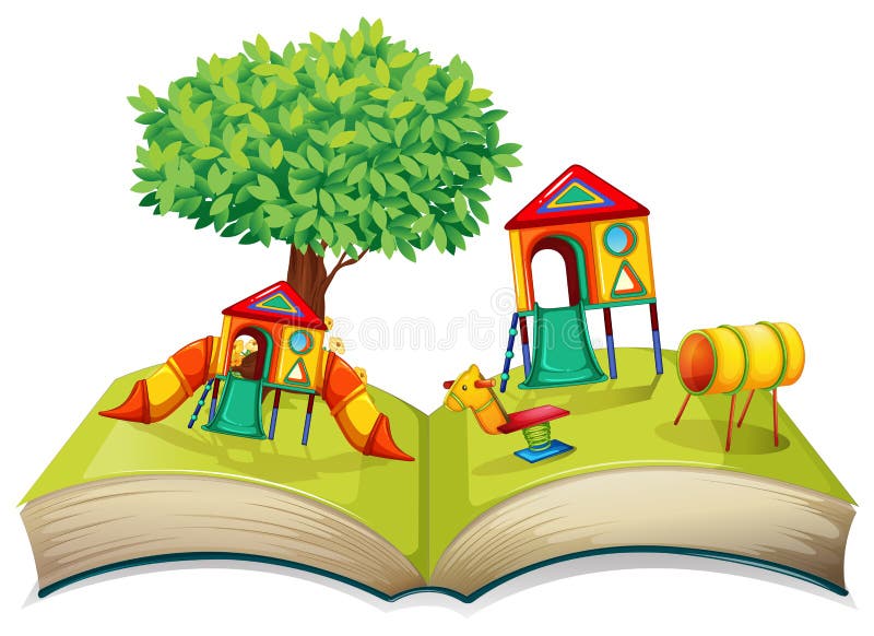 Book of playground in park stock vector. Illustration of clipart ...