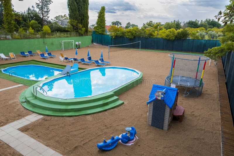 Playground Summer with Pool Stock Photo Image of beauty, waterpark 62300794