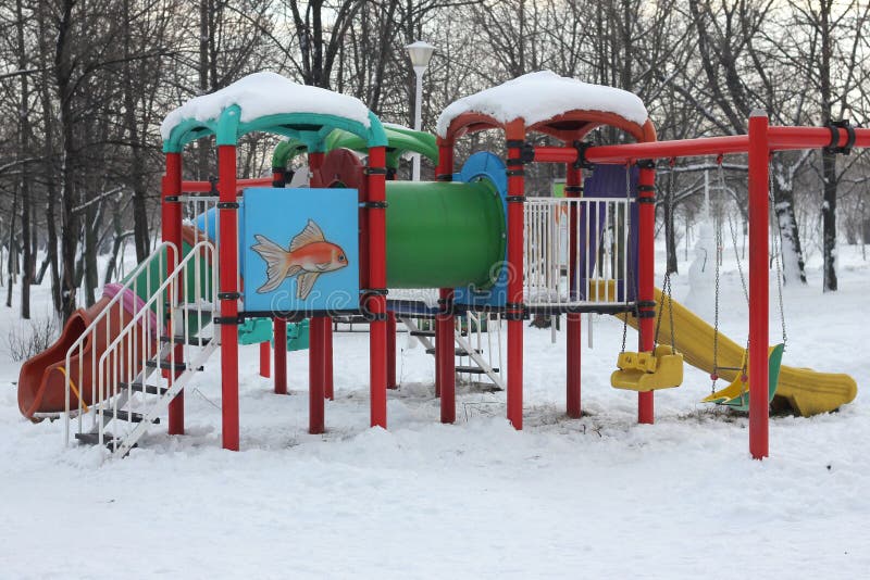 Playground in winter