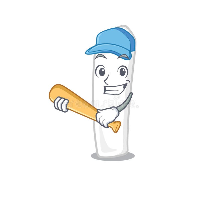 Playing Baseball Chalk Isolated with in the Mascot Stock Vector