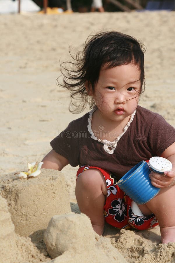 Playing on the beach