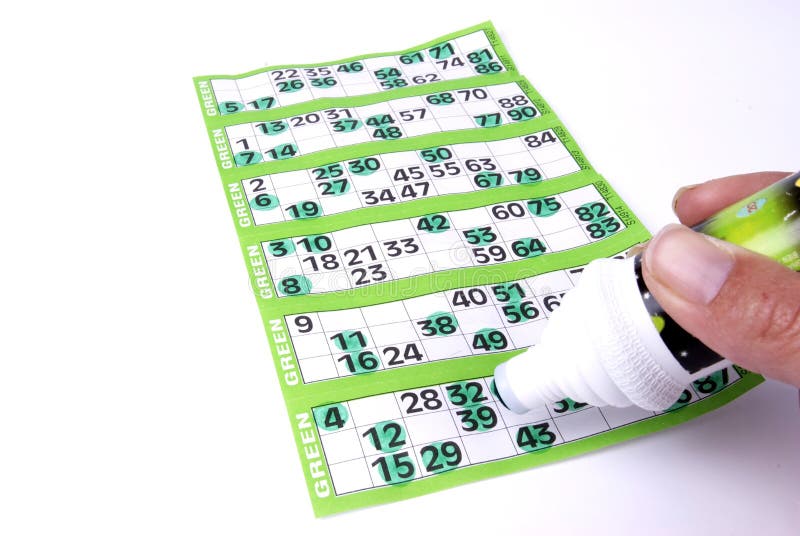 Playing Bingo on a green sheet