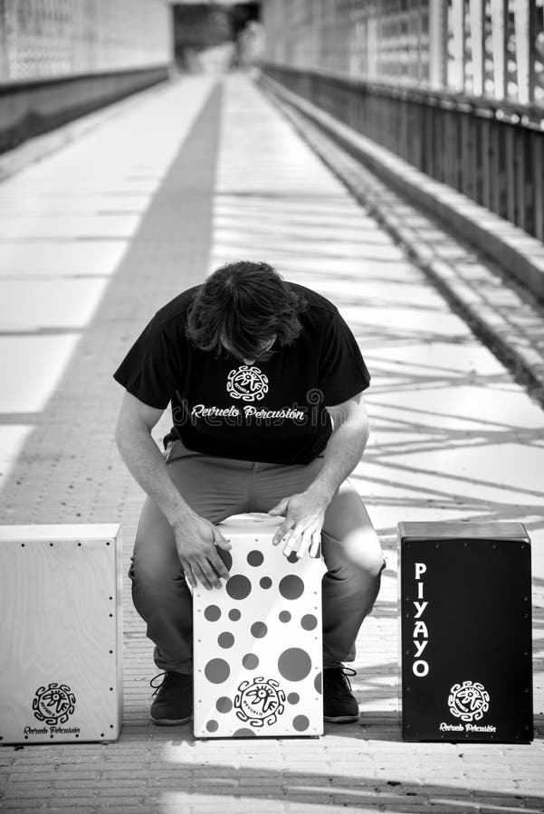 Man playing the cajon stock photo. Image of entertainment 23074660