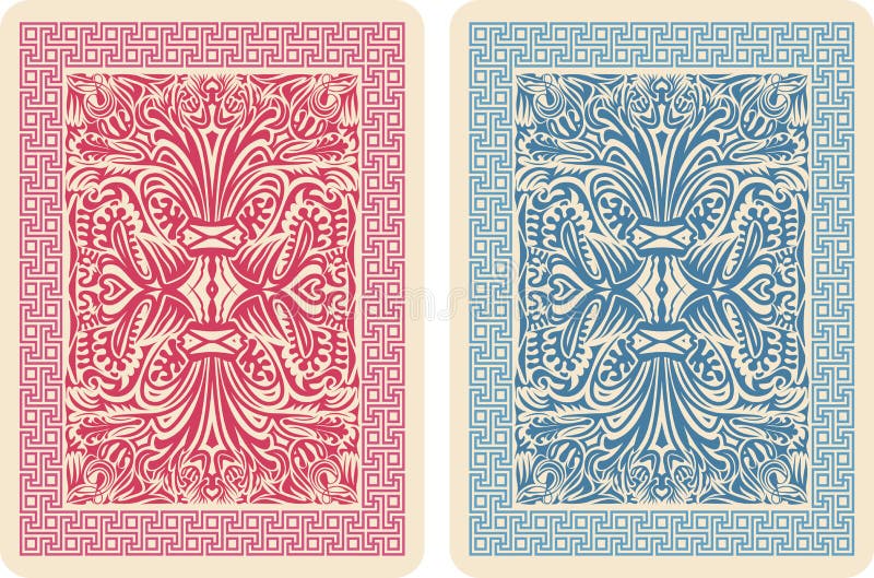 Playing Card Back Designs. Vector Illustrator eps 10. Poker black white vectors