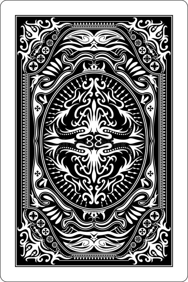 Design of back side of playing card. Poker black white vectors