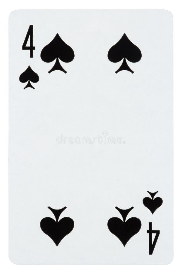 Four of Spades Playing Card Isolated on White Stock Photo Image of