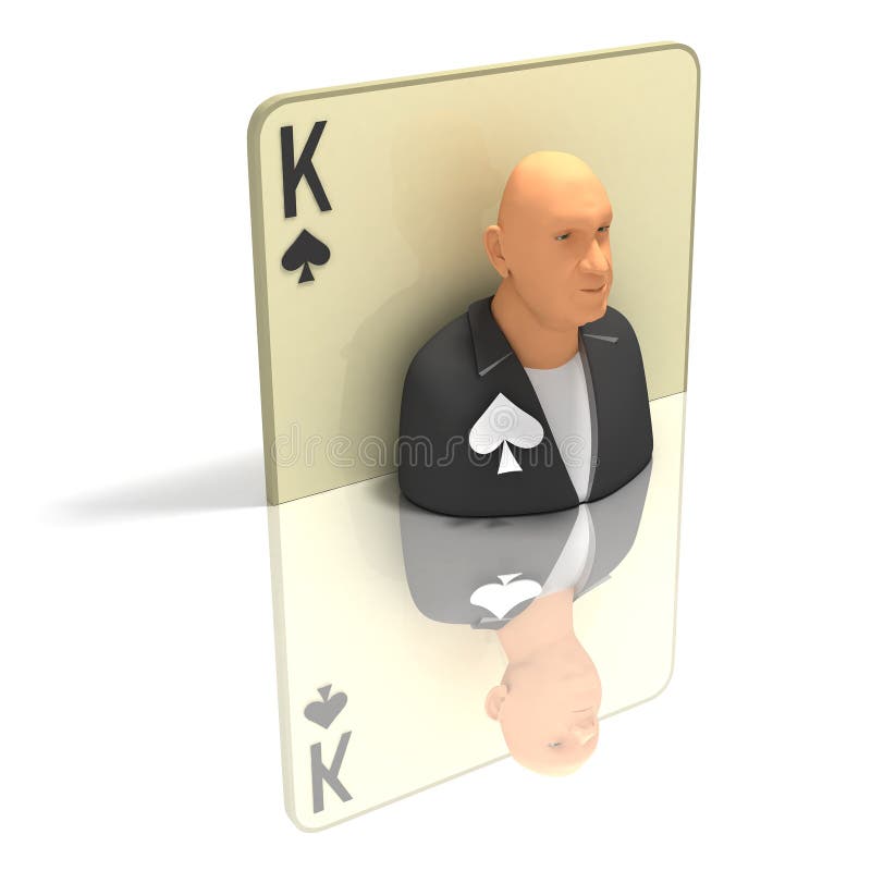 Playing Card: King of Spades with reflection