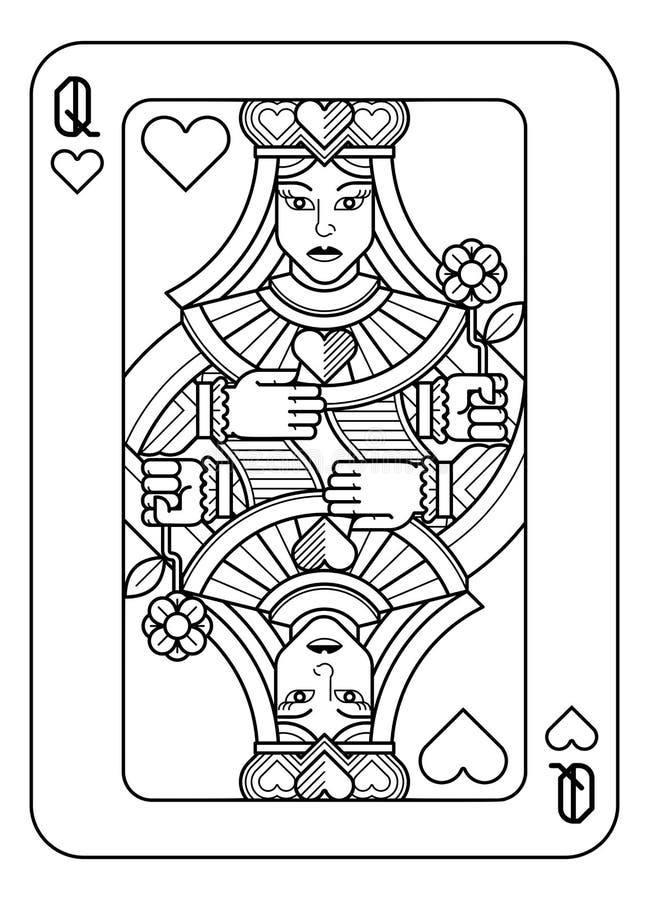 Playing Card Queen Of Hearts Black And White Stock Vector Illustration Of Play Clubs Playing Card Queen Of Hearts Black And White Stock Vector Illustration Of Play Clubs