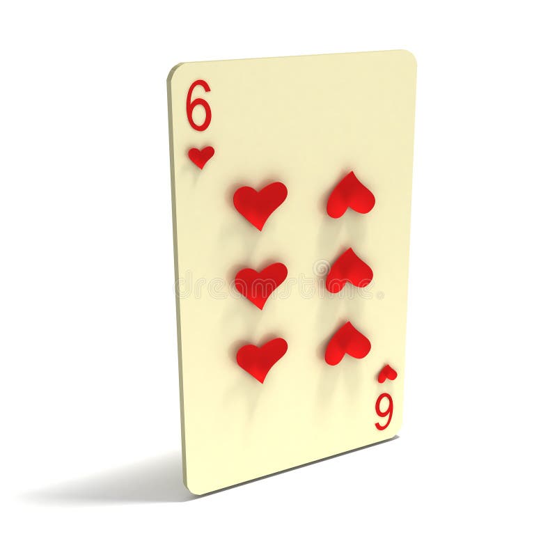 Playing Card: Six of Hearts