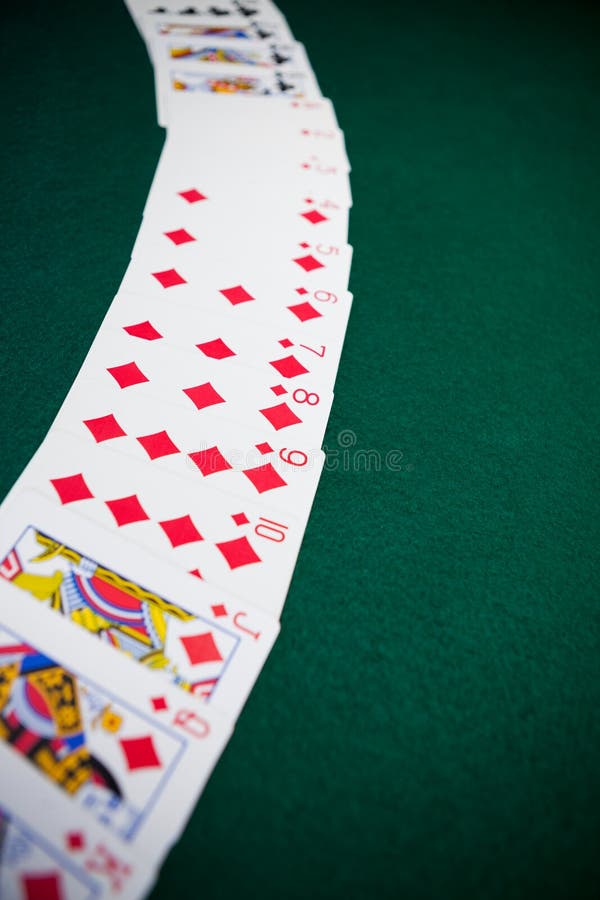 Playing Cards Arranged on Poker Table Stock Image Image of gamble