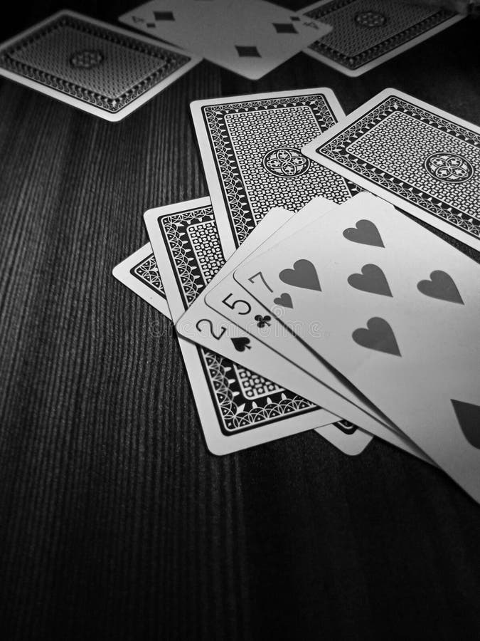 Playing Cards Black and White Picture Stock Photo - Image of transport