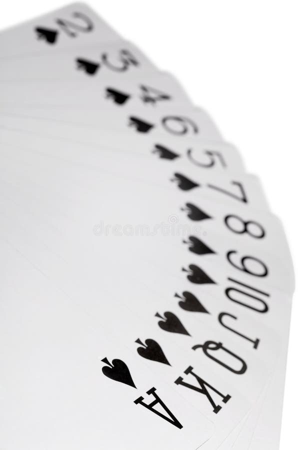 Playing cards of colour of Spade isolated