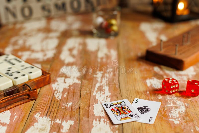Playing Cards with Dice and Dominos Stock Image Image of competition