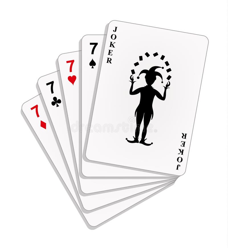 playing cards four sevens joker 23737533