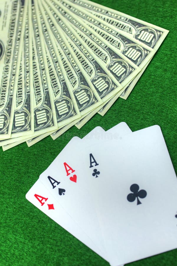 Playing cards and money stock image. Image of paid, cards 30199585