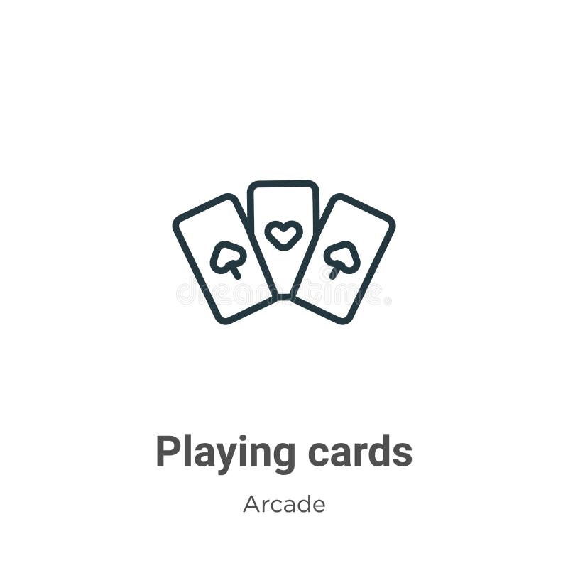 Playing Cards Outline Vector Icon. Thin Line Black Playing Cards Icon