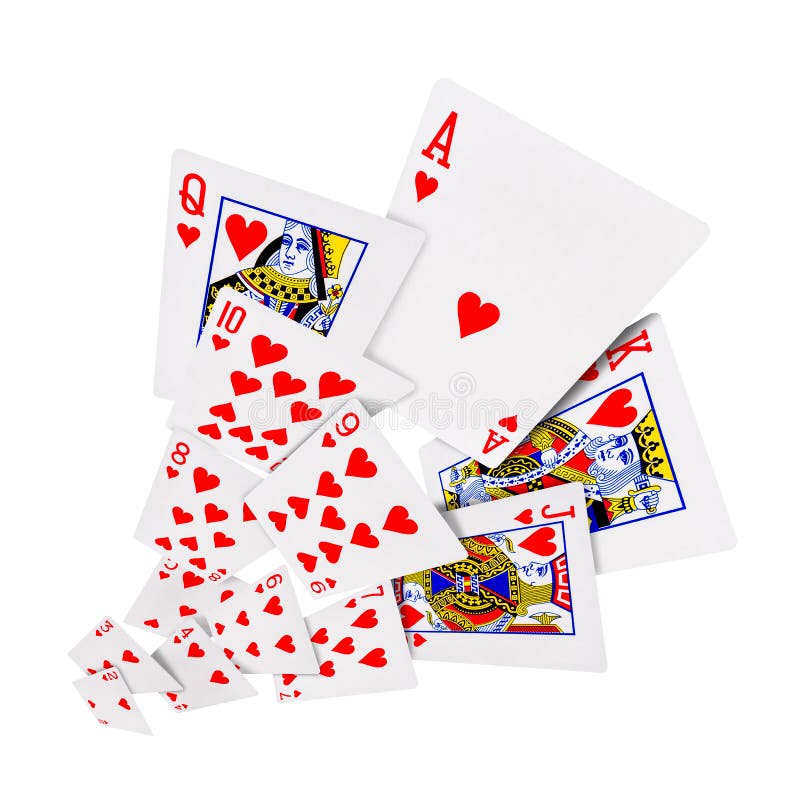 The combination of playing cards poker casino. Isolated on white background