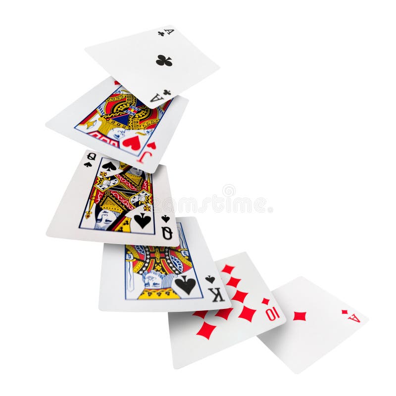 The combination of playing cards poker casino. Isolated on white background.