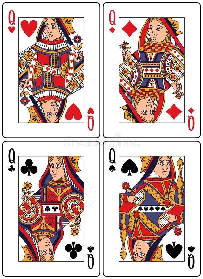 Playing Cards - Queens stock vector. Illustration of ...