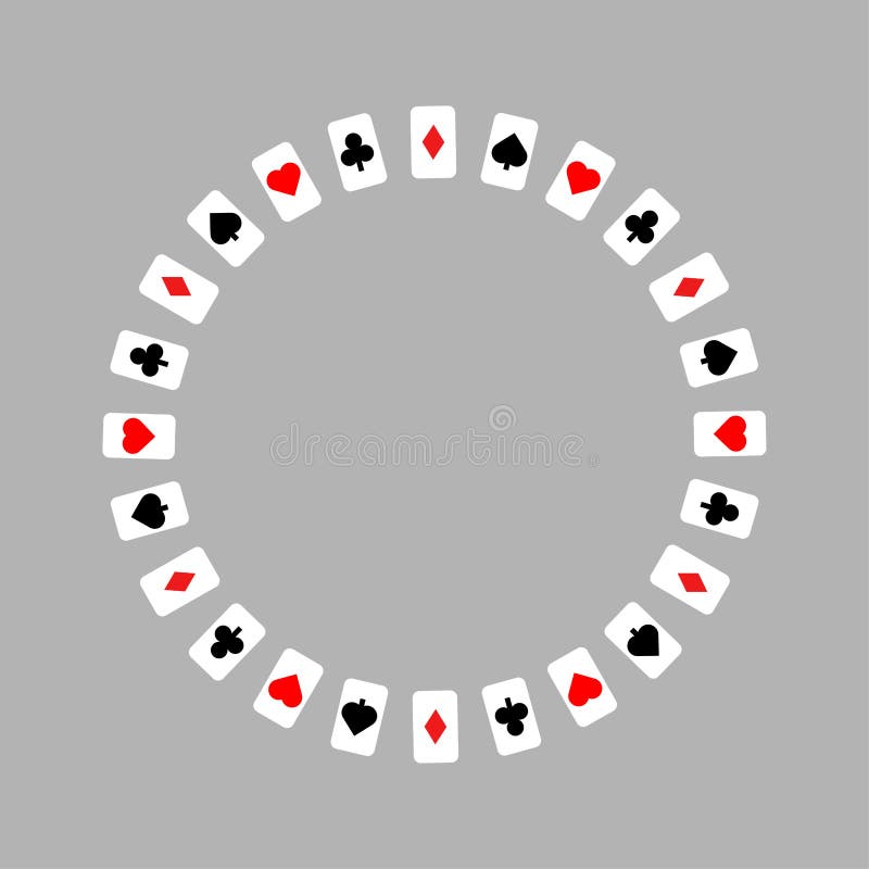 Playing Cards Round. Poker Cards Vector Illustration Stock Vector