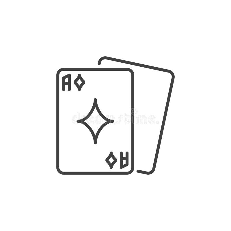 Playing cards vector linear icon - poker concept symbol royalty free illustration