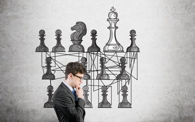 Business strategy competitive ideas concept, Chess game on chess board  behind business background. Business present financial and marketing  strategy analysis. Investment target in global economy . Business Images