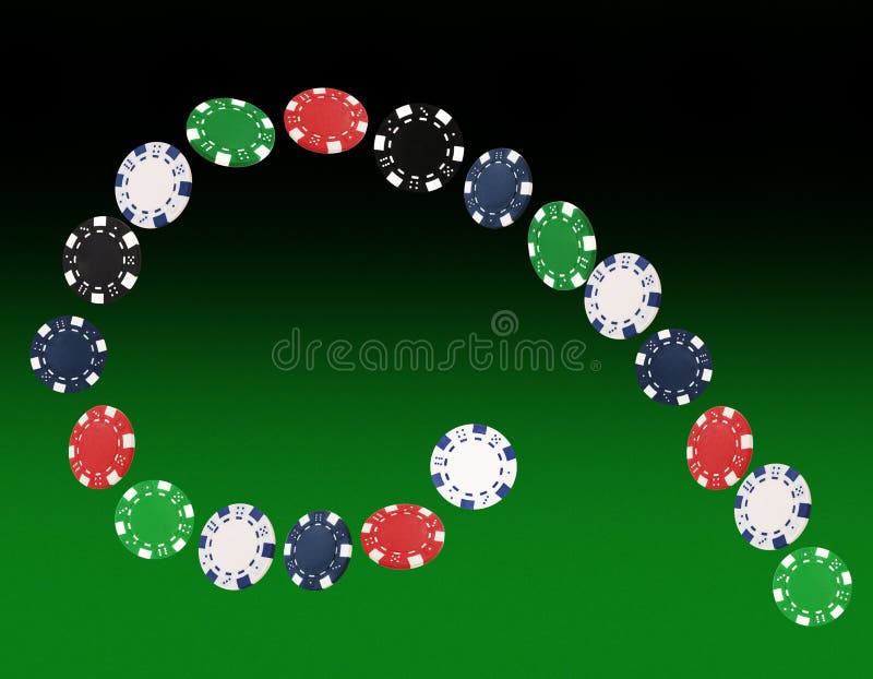 Playing Chips Flying at the Poker Table Stock Illustration