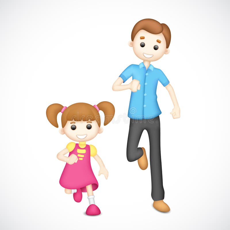 Playing Father and daughter royalty free illustration
