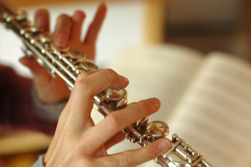 Playing the flute royalty free stock photo