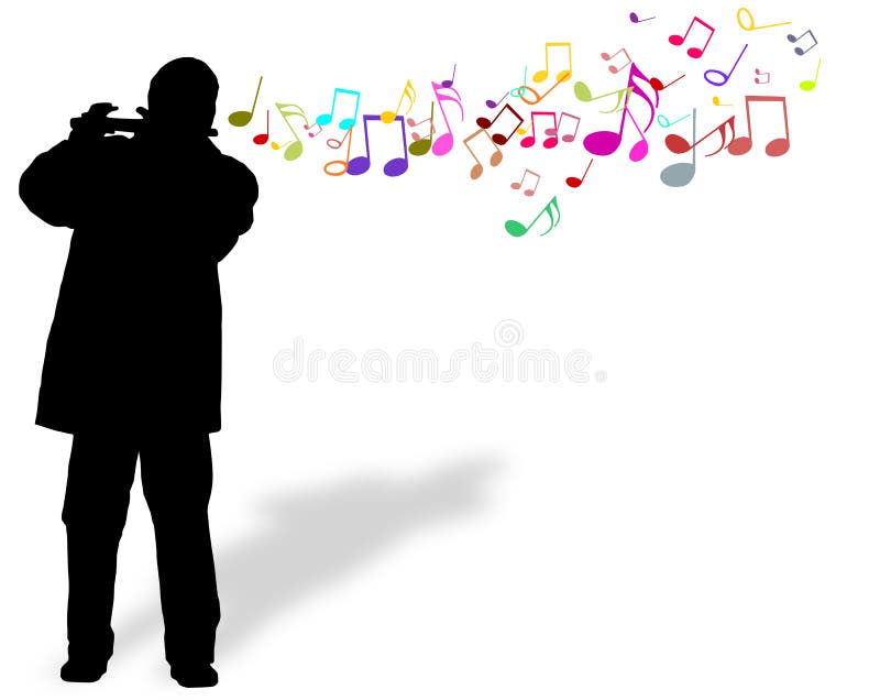 Playing Flute stock illustration. Illustration of score 33942622