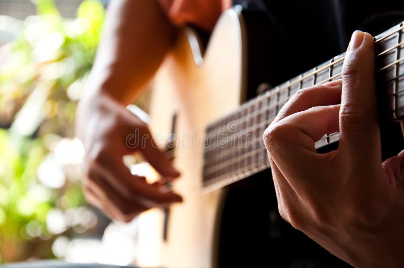 Playing guitar G chord