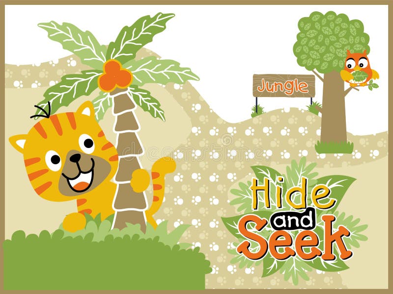 Children playing hide and seek cartoon vector 17678968 Vector Art