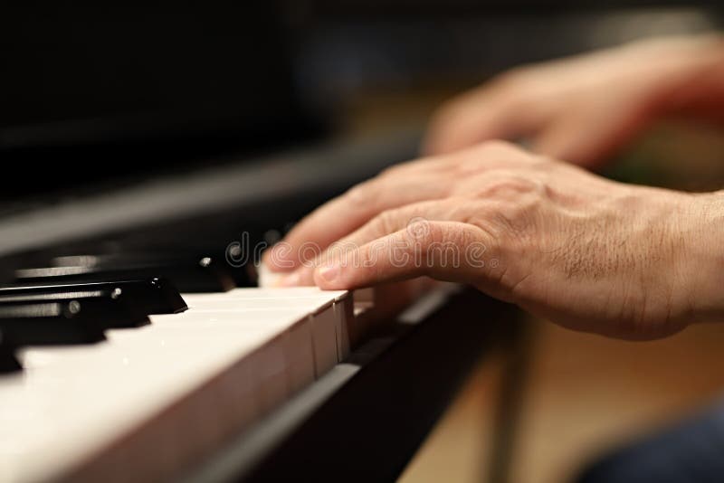 Playing the Piano, Hands Playing Piano Stock Image - Image of