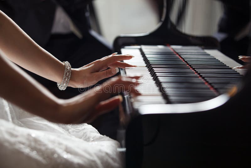 Playing piano royalty free stock image