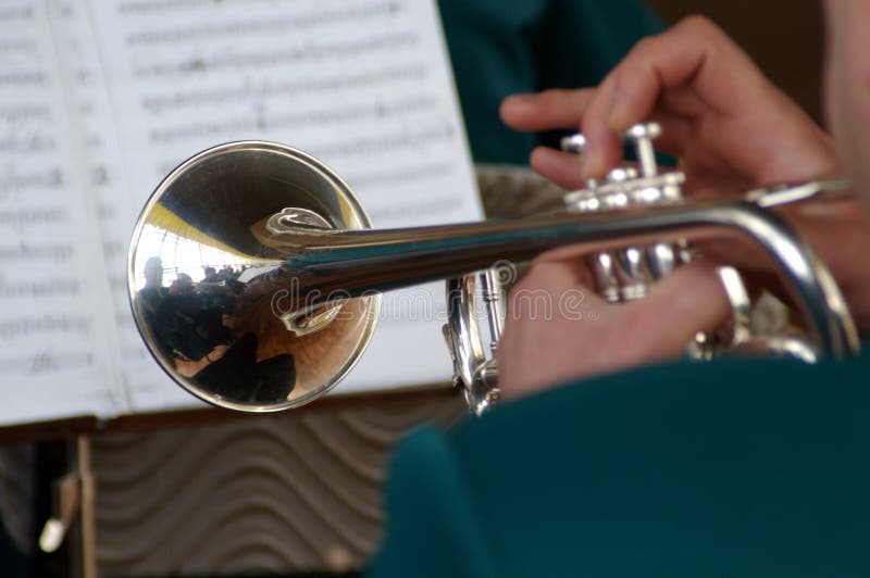 Playing trumpet stock photography