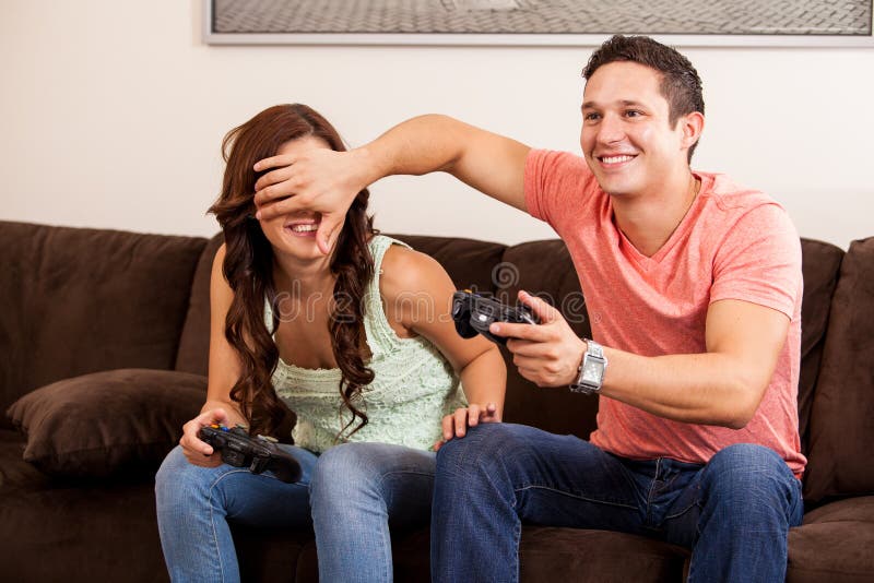 Couple Playing Video Game - Stock Photo - Masterfile - Premium