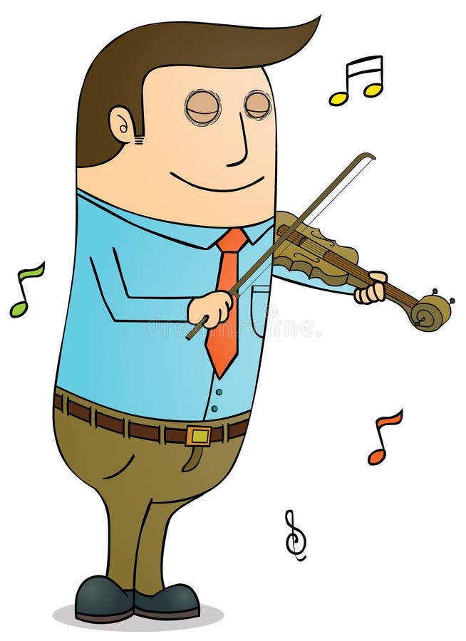 Playing violin stock illustration