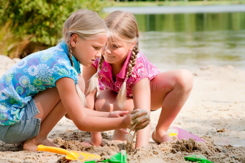 Playing with water and sand