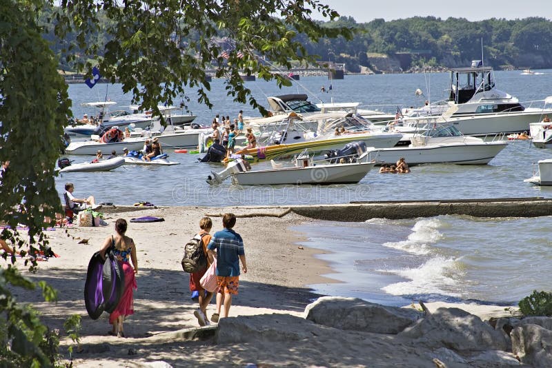 Playtime on Lake Eirie stock photography
