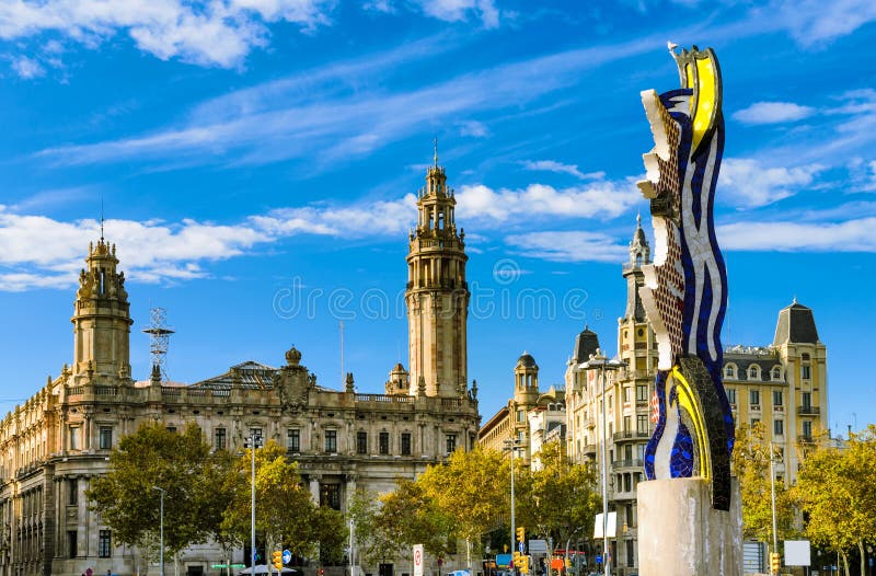 Plaza Antonio Lopez in Barcelona, Spain royalty free stock photo Plaza Antonio Lopez in Barcelona, Spain royalty free stock photo