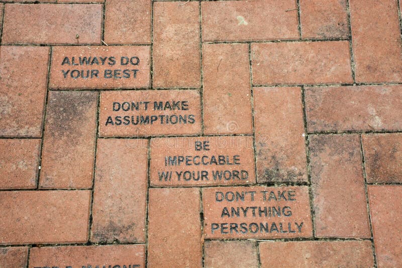 Plaza bricks with message