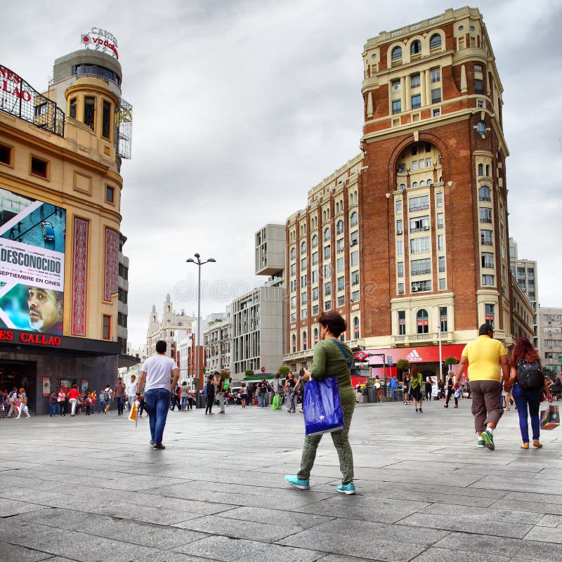 Plaza Del Callao Madrid Spain Editorial Stock Image Image Of Callao